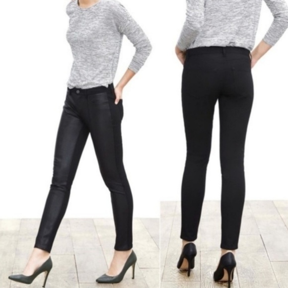 Banana Republic Pants - Banana Republic Black Faux Leather Sloan Pants 10